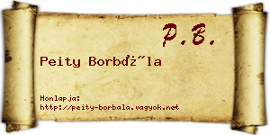 Peity Borbála névjegykártya